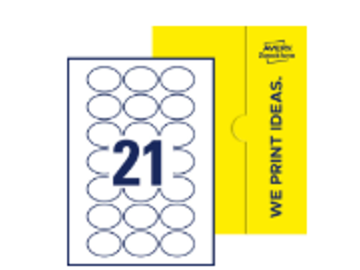 Etiket 50x37mm Hvid permanent 21 stk.
Oval 1000 Stk.