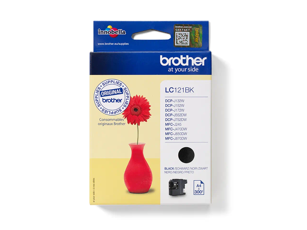 Brother blæk LC121BK sort, 300 sider