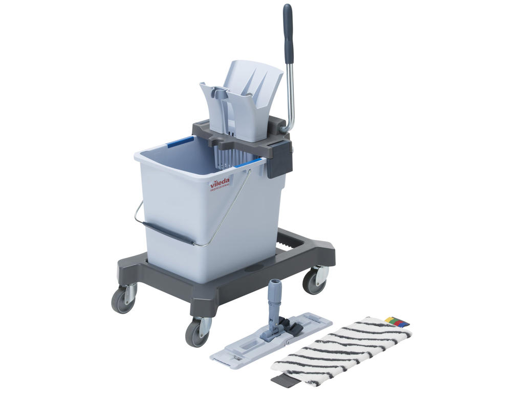 Rengøringsvogn UltraSpeed Pro Vileda inkl. fremfører og microplus moppe