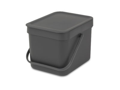 Brabantia affaldsspand med låg | 6 liter | Grå | Affaldssystem