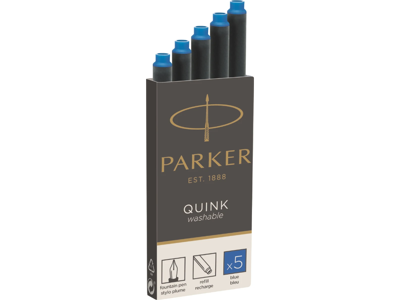 Refill Parker fyldepen Quink blå 5 stk