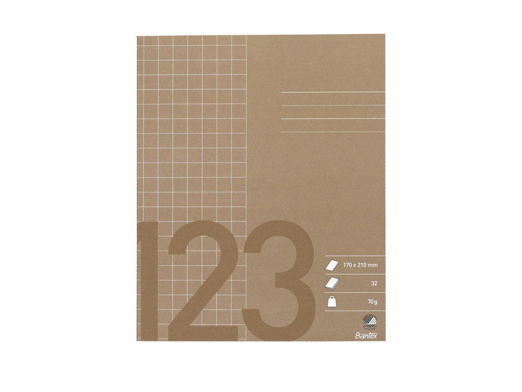 Skolehæfte 17x21 cm 10x10mm kvad brun
