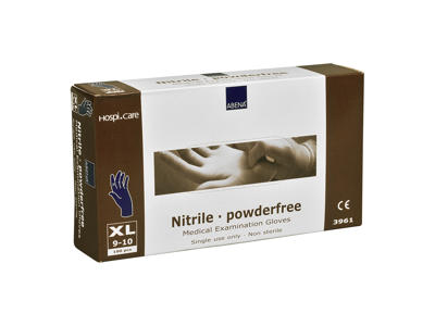 Nitrilhandske pudderfri XL blå 100 stk