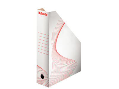 Tidsskriftsamler A4 hvid pap med rødt tryk, 322 x 254 mm