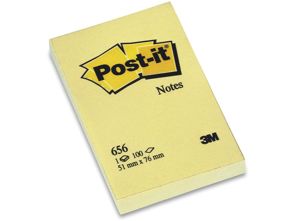 Post-it 51x76mm gul 12 blokke (656)