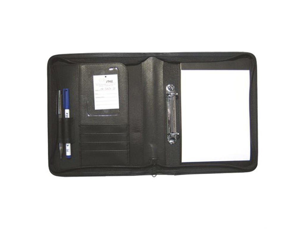 Salgsmappe A5 m/ringe og lynlås