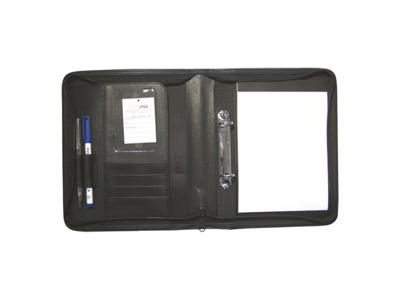 Salgsmappe A5 m/ringe og lynlås