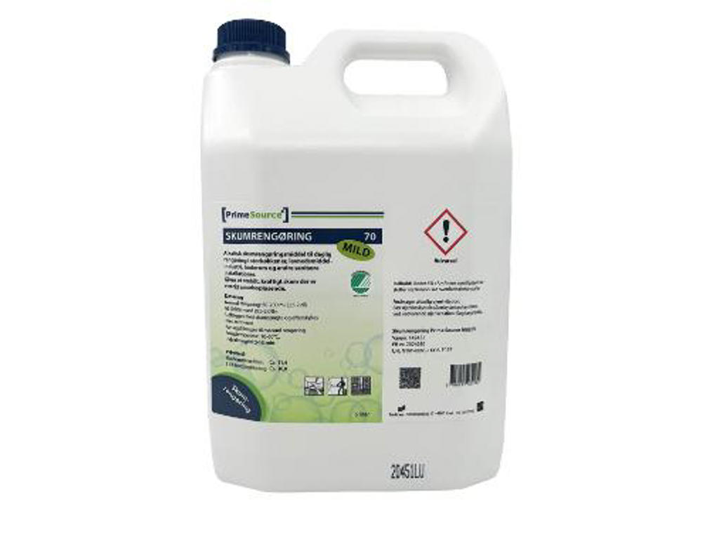 Skumrengøring Prime Source Mild 70 Alkalisk uden farve og parfume 5 liter