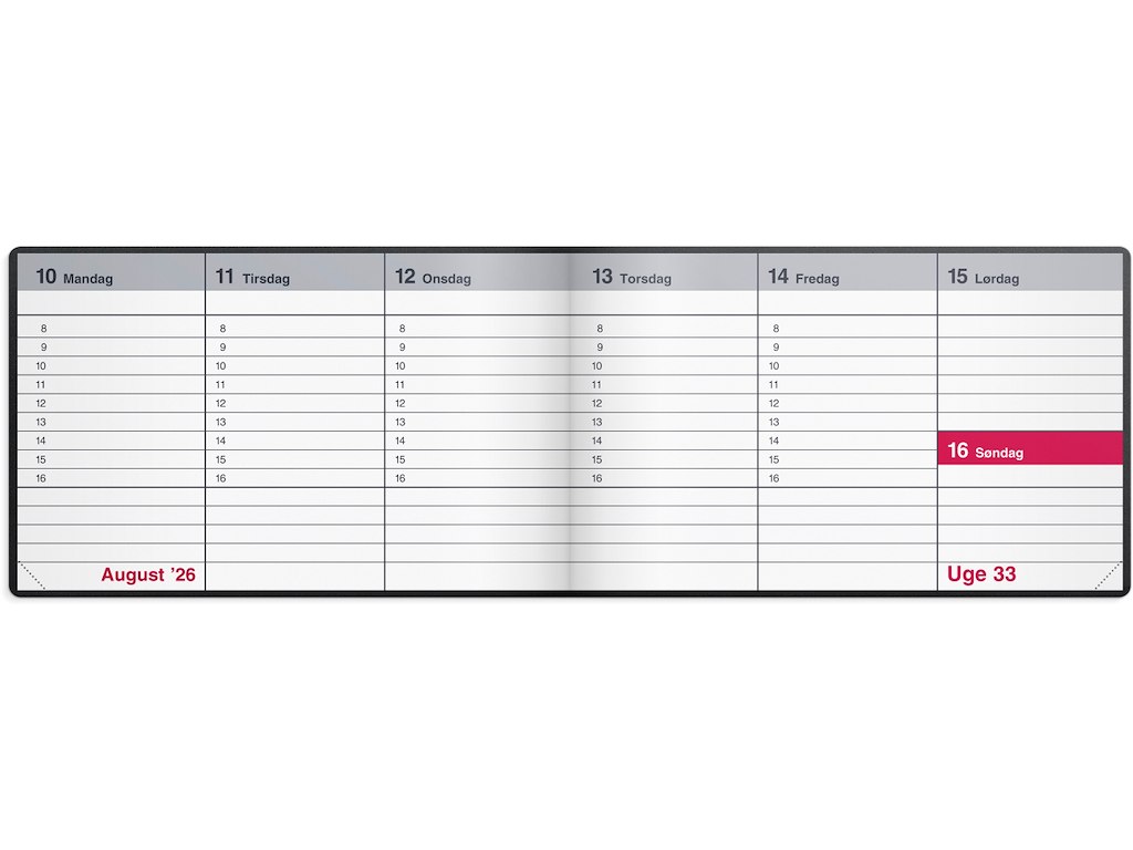 Mini bordkalender sort vinyl 2026
