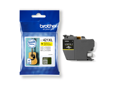 Brother blæk LC421XLY gul, 500 sider