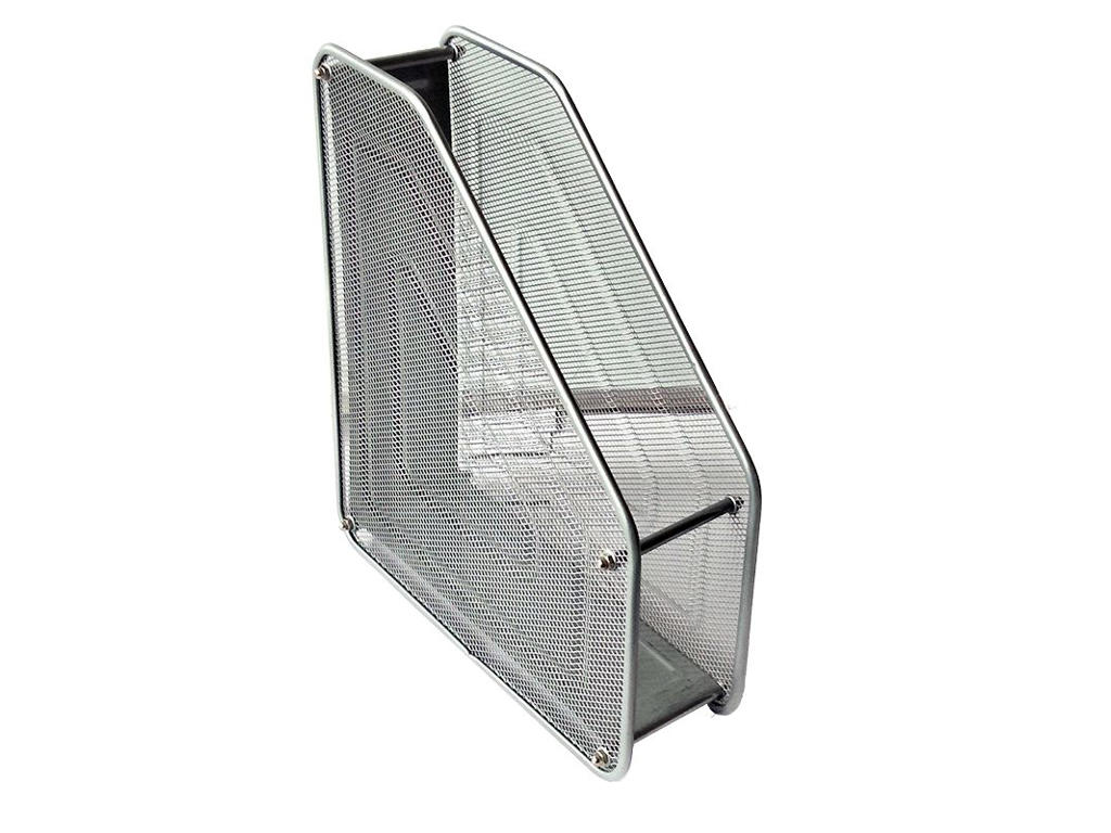 Tidsskriftholder A4 sølv Mesh 
