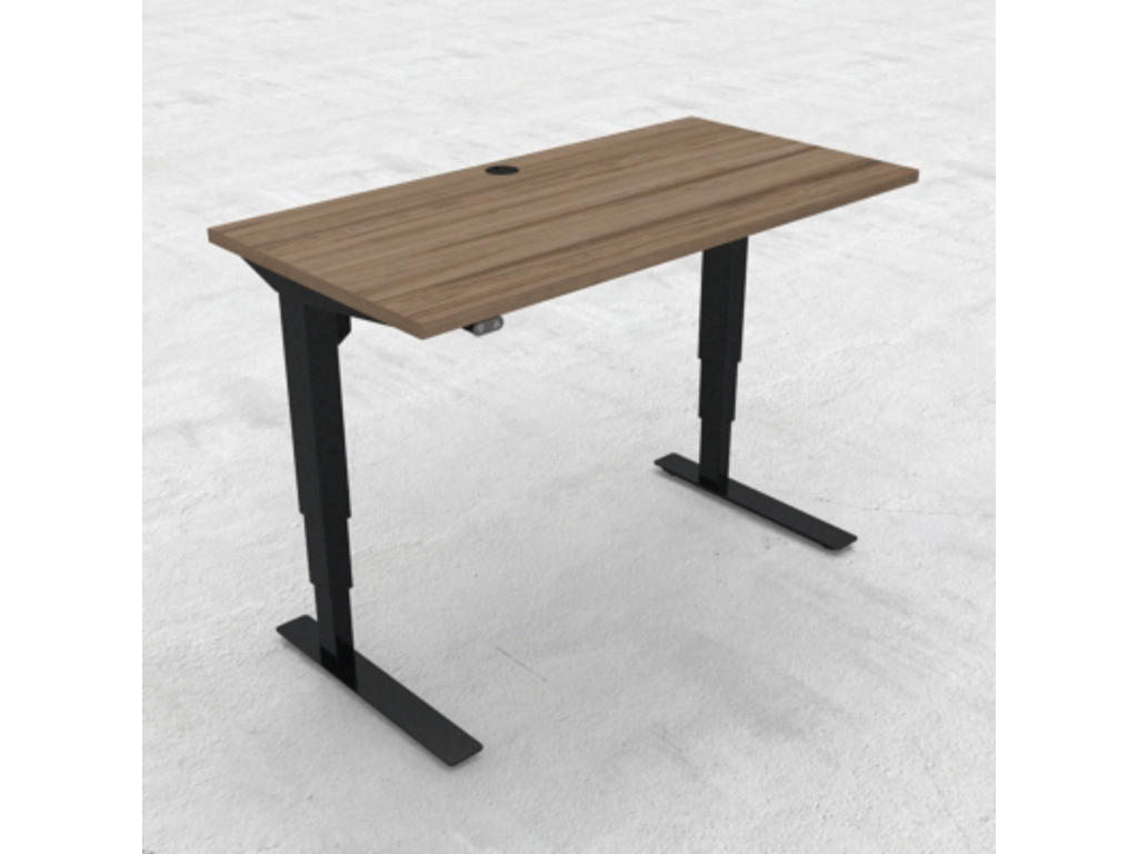 Hæve-/ Sænkebord 120x60 cm Valnød med Sort Stel