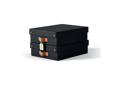 Opbevaringskasse Leitz Puro medium lav sort 2 stk