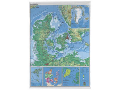 Danmarkskort Naga 137x97 cm lamineret
