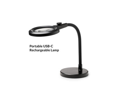 Halo Design luplampe, sort, ø 13,5 cm, højde 30 cm. x3 forstørrelse. 