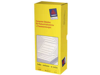 Computeretiket 88,9x35,7mm 4000 stk