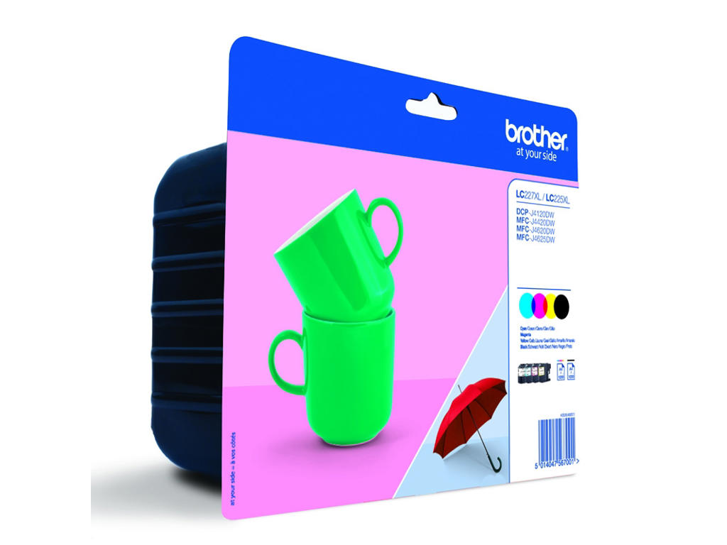 Brother blæk LC225XL/LC227XL CMYK, 4800 sider