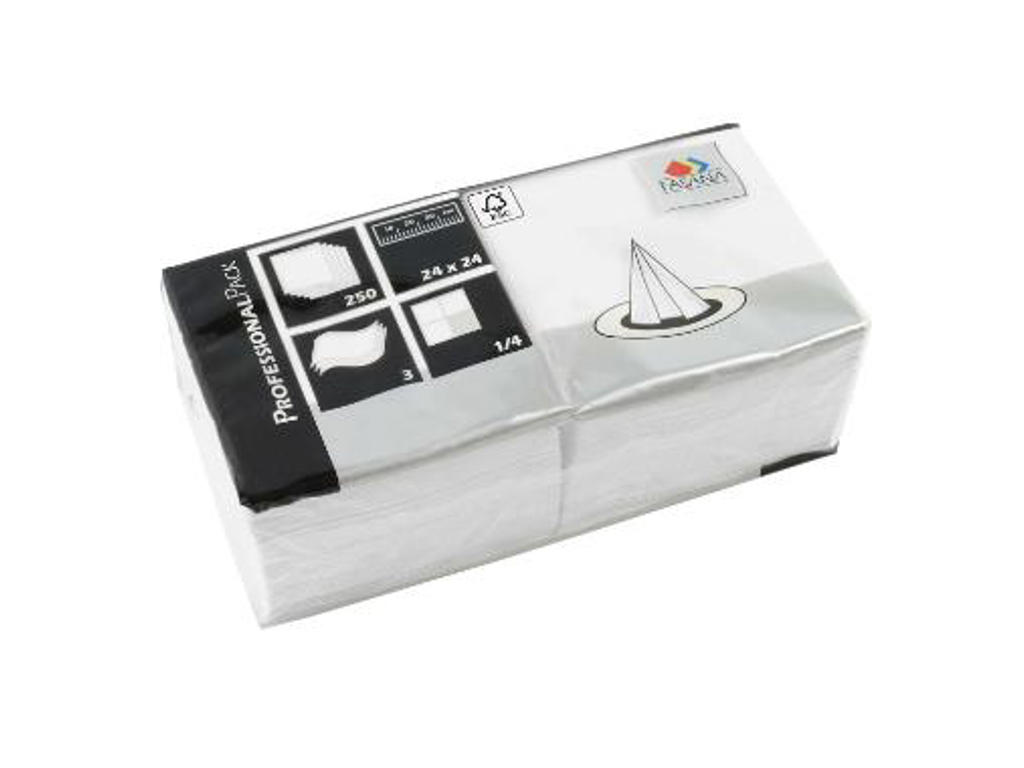 Servietter 24x24 cm 2-lags Hvid 6x250 stk