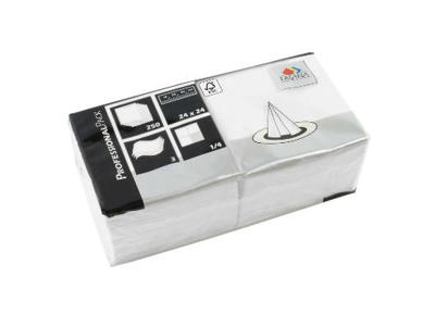 Servietter 24x24 cm 2-lags hvid 6x250 stk