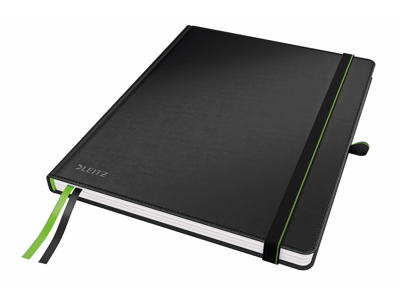 Notesbog A5+ Leitz lin sort