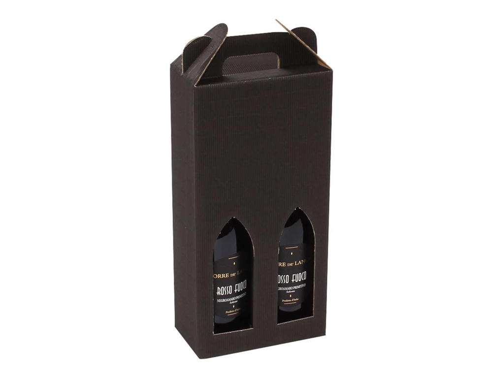 Vinæske sort bølge 2 flasker, åben