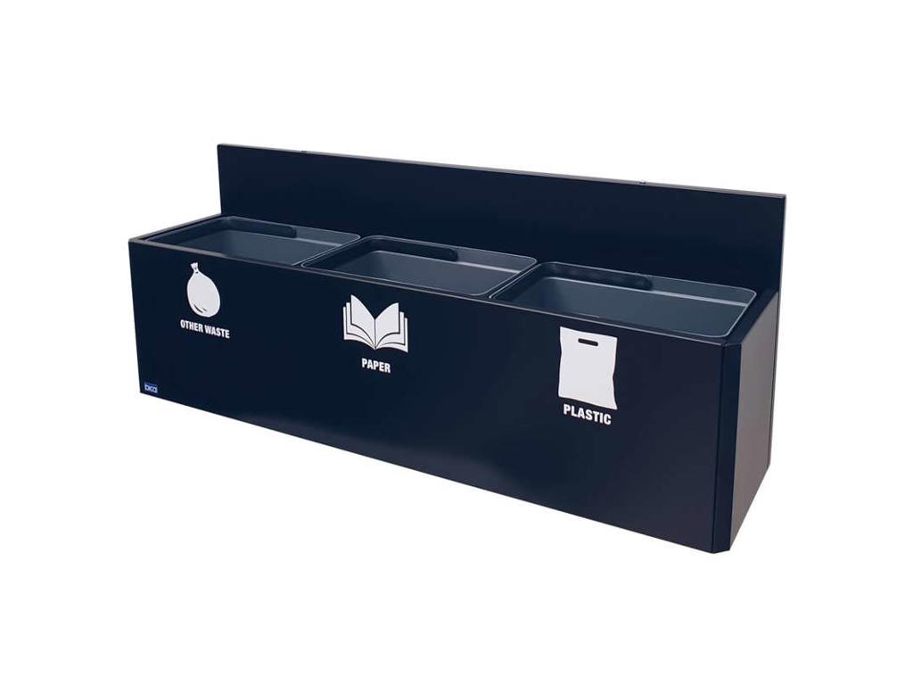 Affaldsbeholder Bica 3x20L væghængt antracit