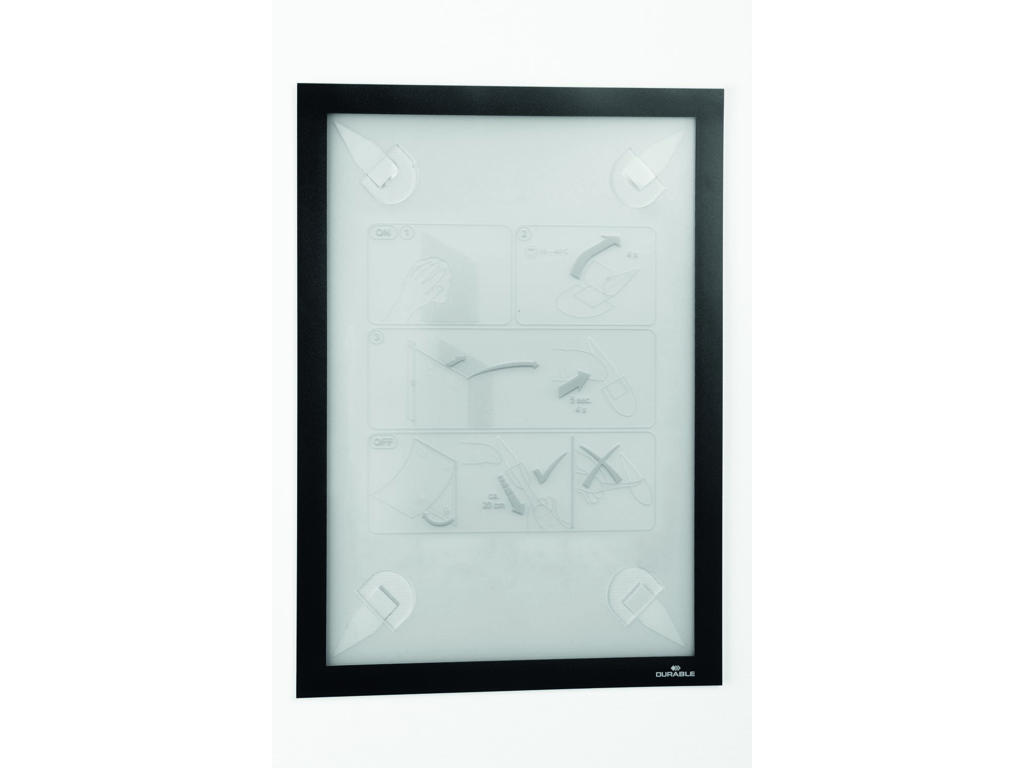 Skilt Duraframe® Wallpaper A4 sort aftagelig
