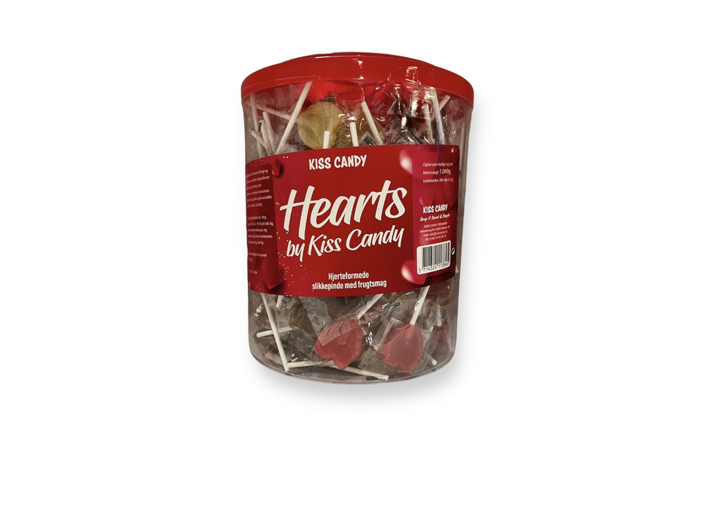 Slikkepinde hjerte med frisk frugtsmag 200 stk