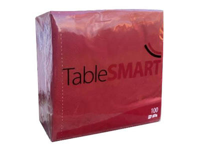 Servietter 40x40 cm 3-lags bordeaux 12x100 stk