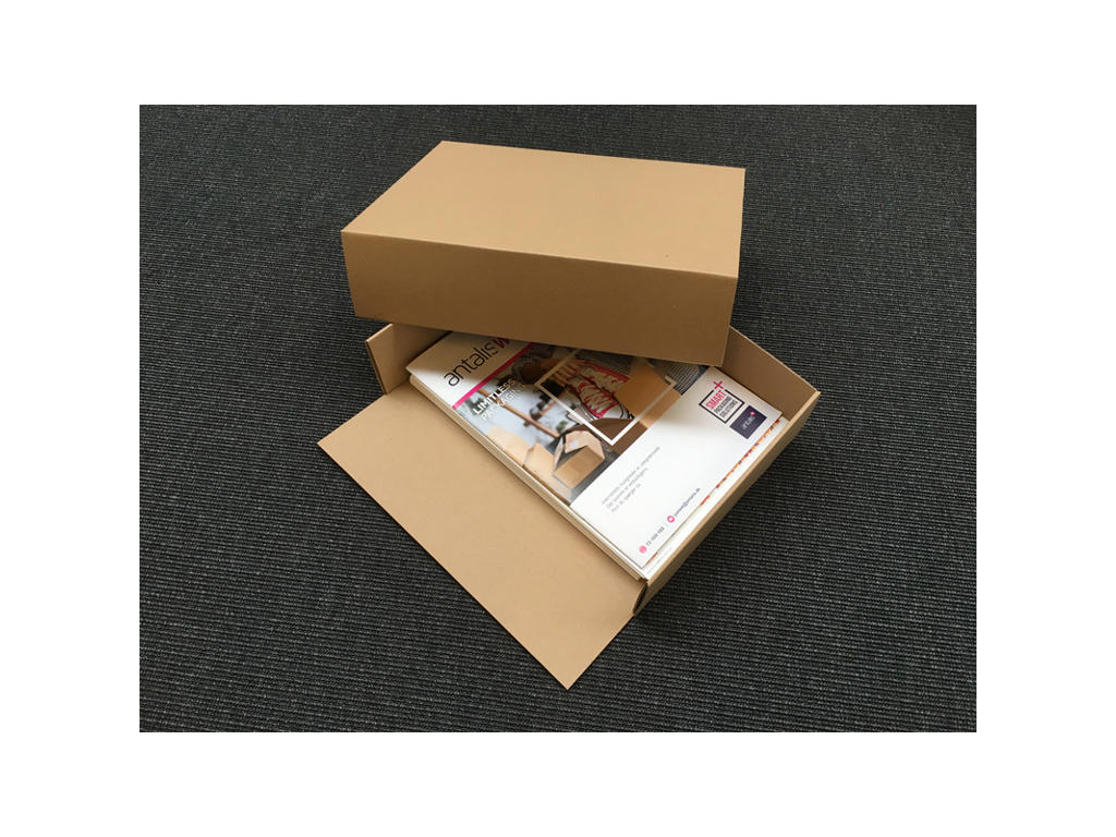 Rigsarkivæske 315x235x80mm låg A4 brun