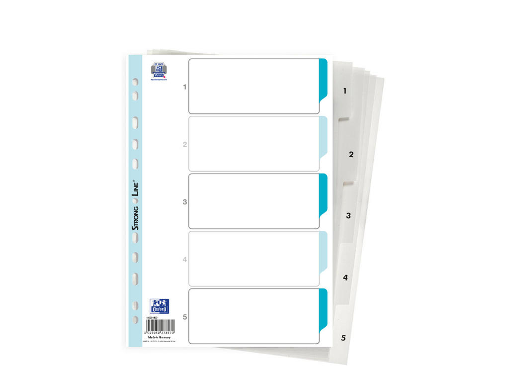 Talregister A4 Strongline 1-5 hvid