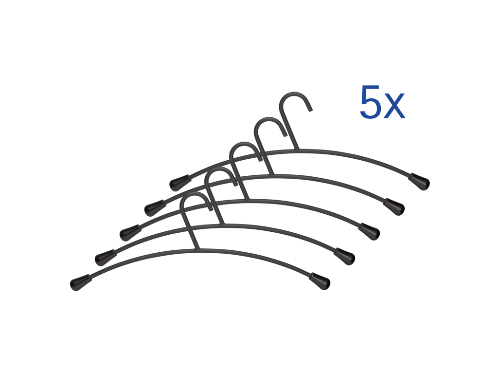 Sort metal bøjler, 5 stk