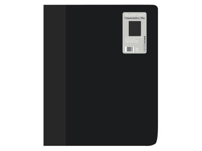 Demomappe A4 med 20 lommer sort PP