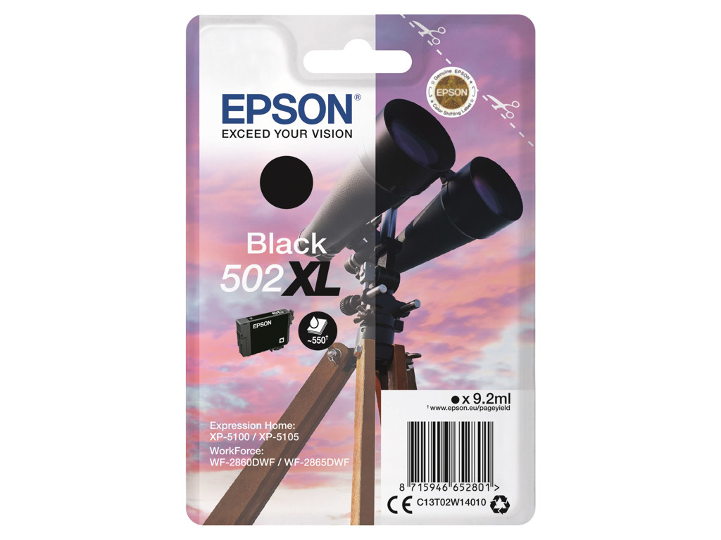 Epson T502XL blæk sort