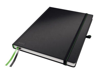 Notesbog Leitz Complete A4 tern 80 ark sort læder finish