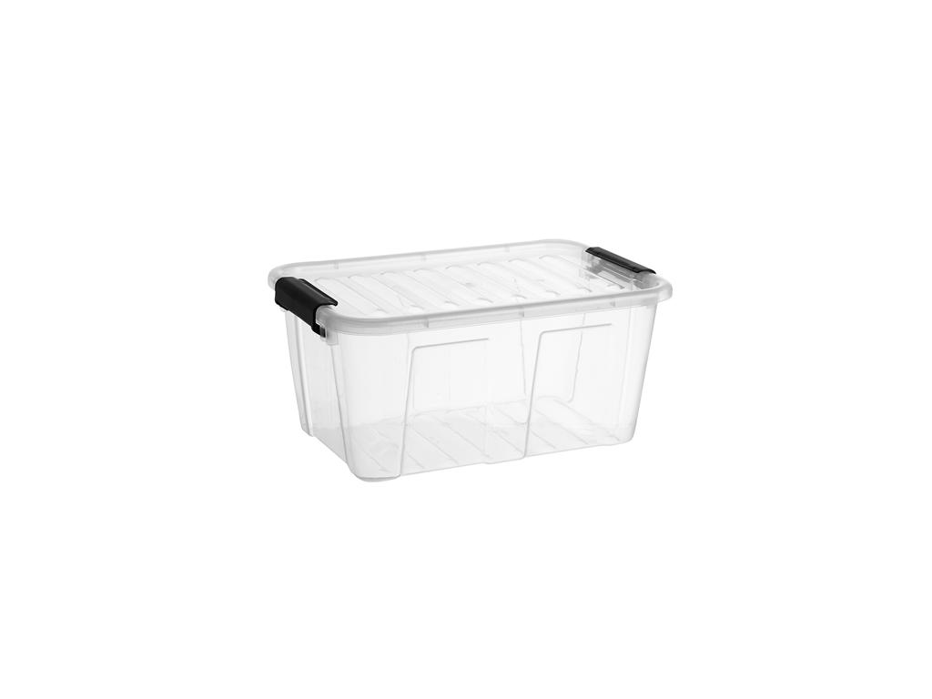 Plastkasse PlastTeam 34x22x15cm  8L klar m/låg