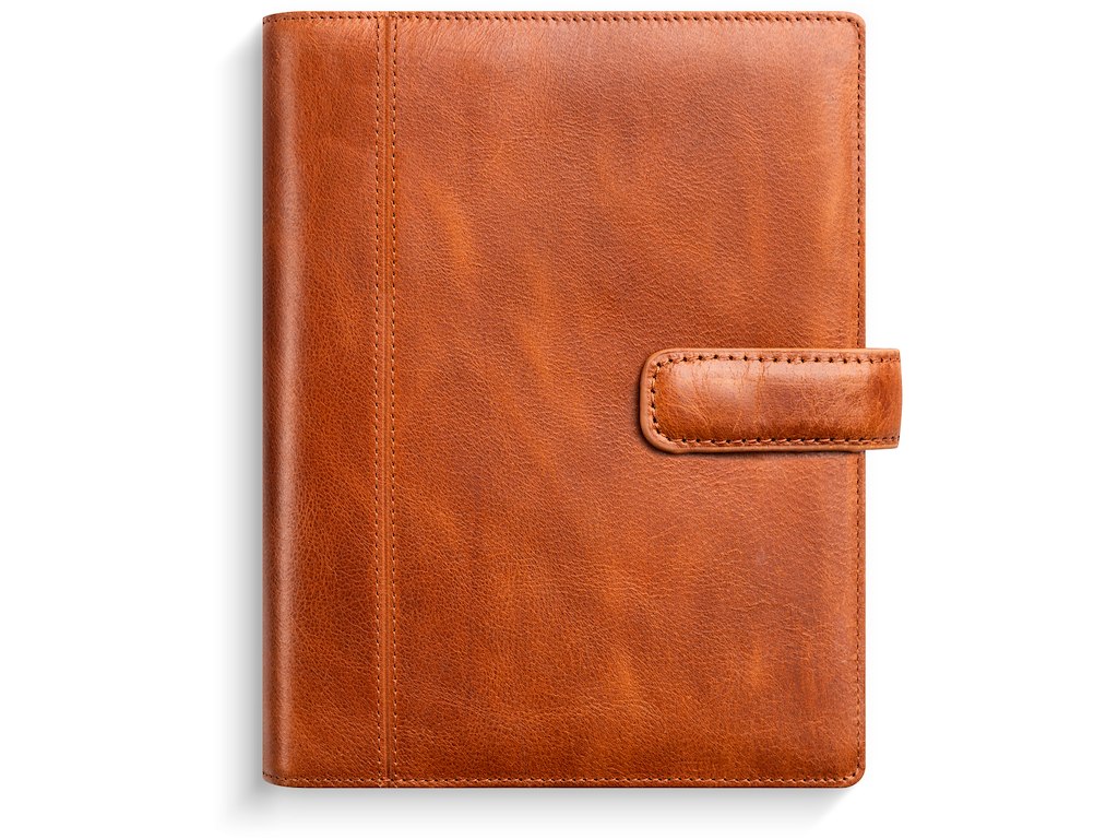 System Mini ugekalender tværformat brun skind 2026