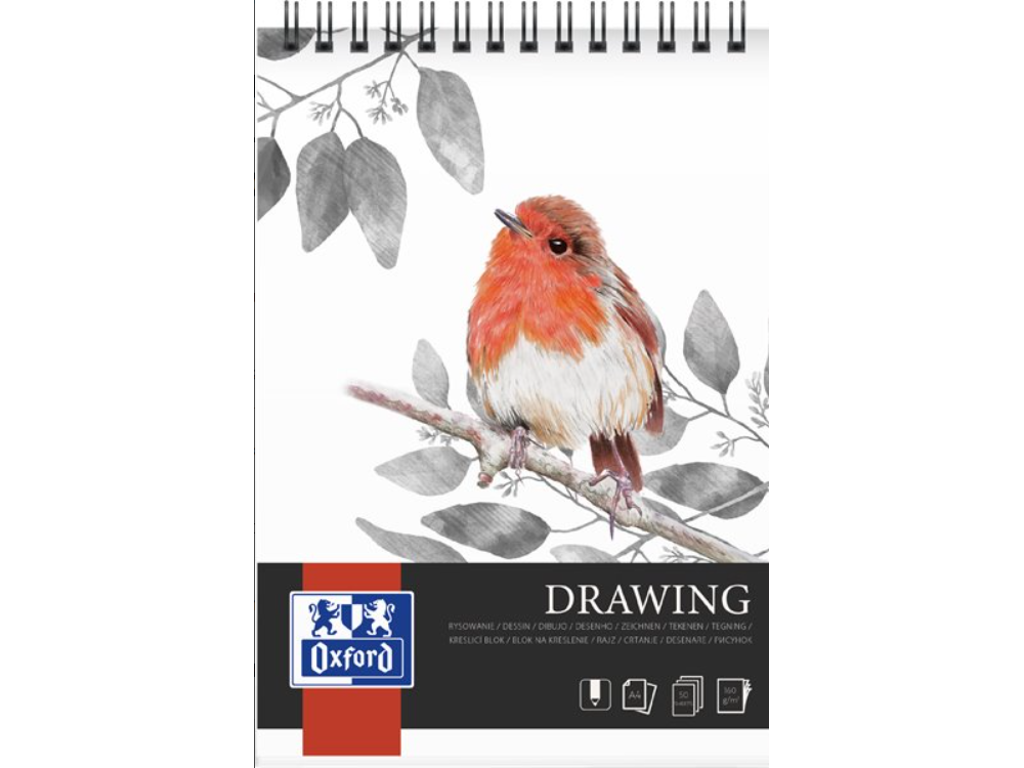 Tegneblok A4 160gr Oxford 50 ark