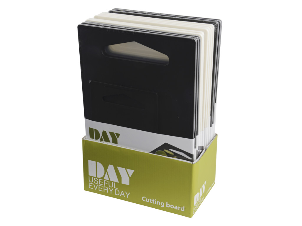 Skærebræt plast sort/hvid 2 stk.