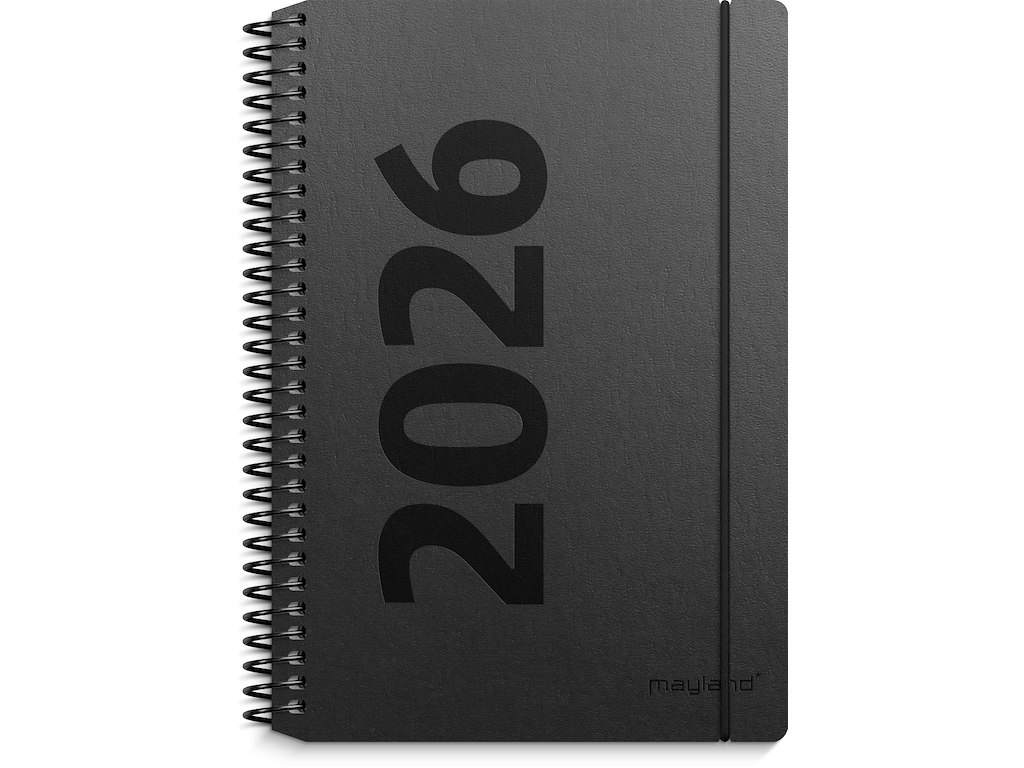 A6 ugekalender højformat matsort genbrugskarton 2026