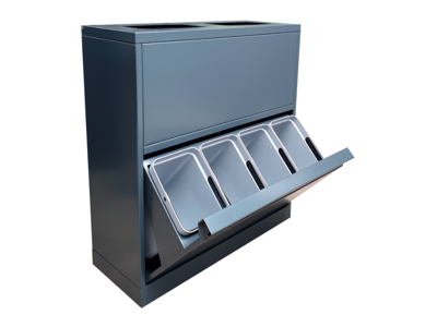 Affaldsbeholder Bica 4-11 fraktioner total 80L antracit