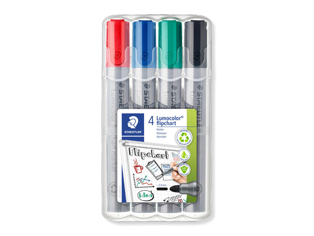Marker Lumocolor 356 Rund Spids 4 ass Flipover