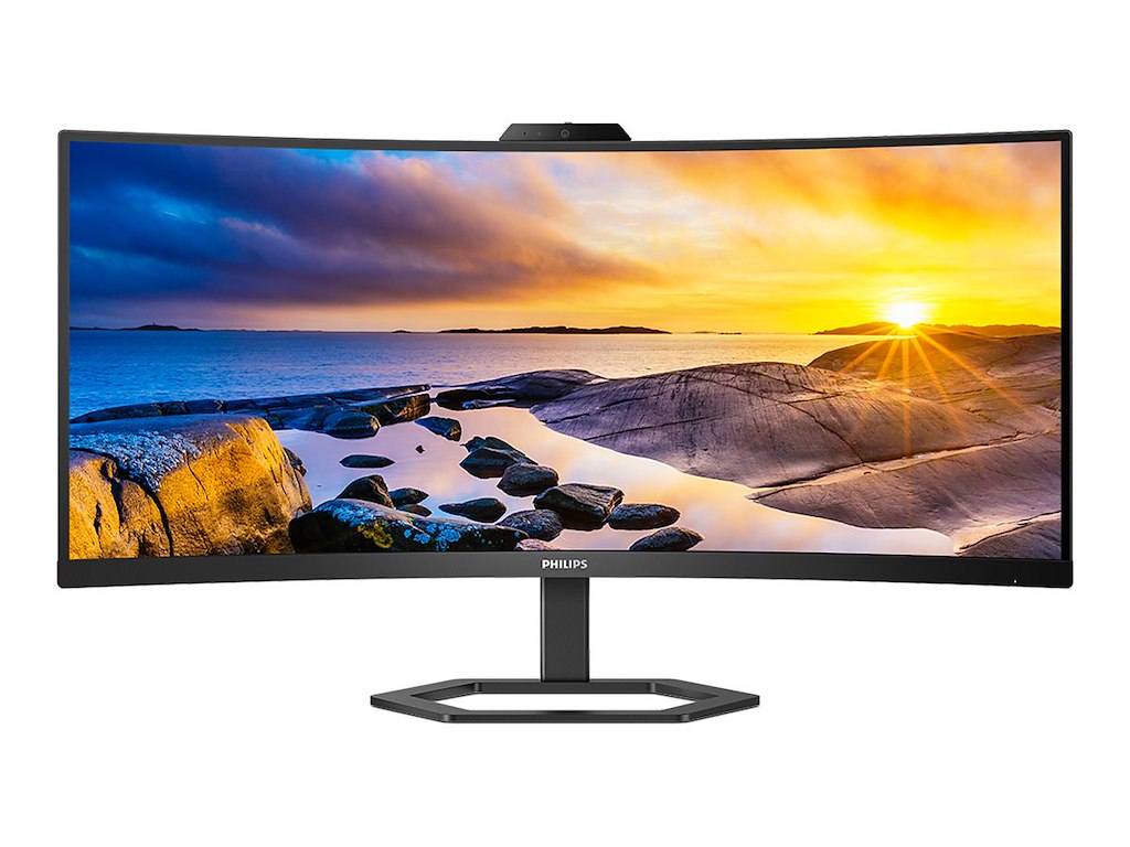 Skærm Philips E-line 34" Curved 21:9 med Webcam
