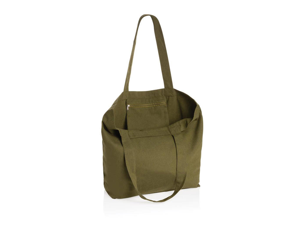 Impact Aware™ 240 gsm rcanvas shopper m/lomme ufarvet, grøn