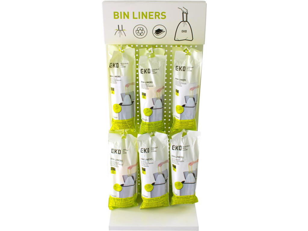 Affaldspose 25-35 L 55x70cm hvid med snøreluk 12 stk MDPE