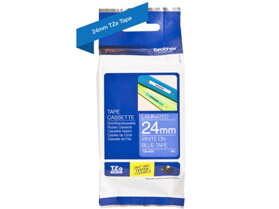 Brother tape TZe555 24mm hvid/blå
