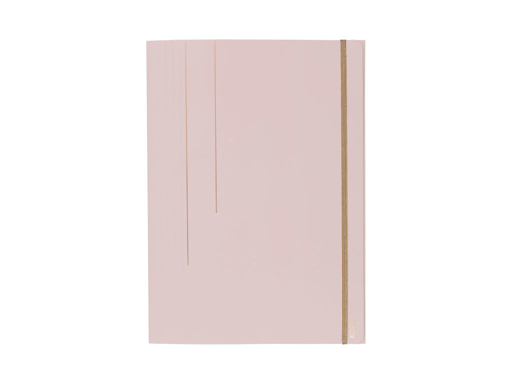 Elastikmappe A4 KOZO 3-klap Dusty pink
