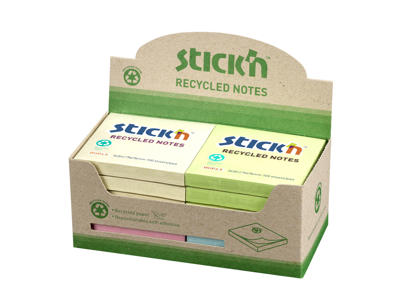 Notes 76x76 mm Stick'N ass 12 blok genbrug