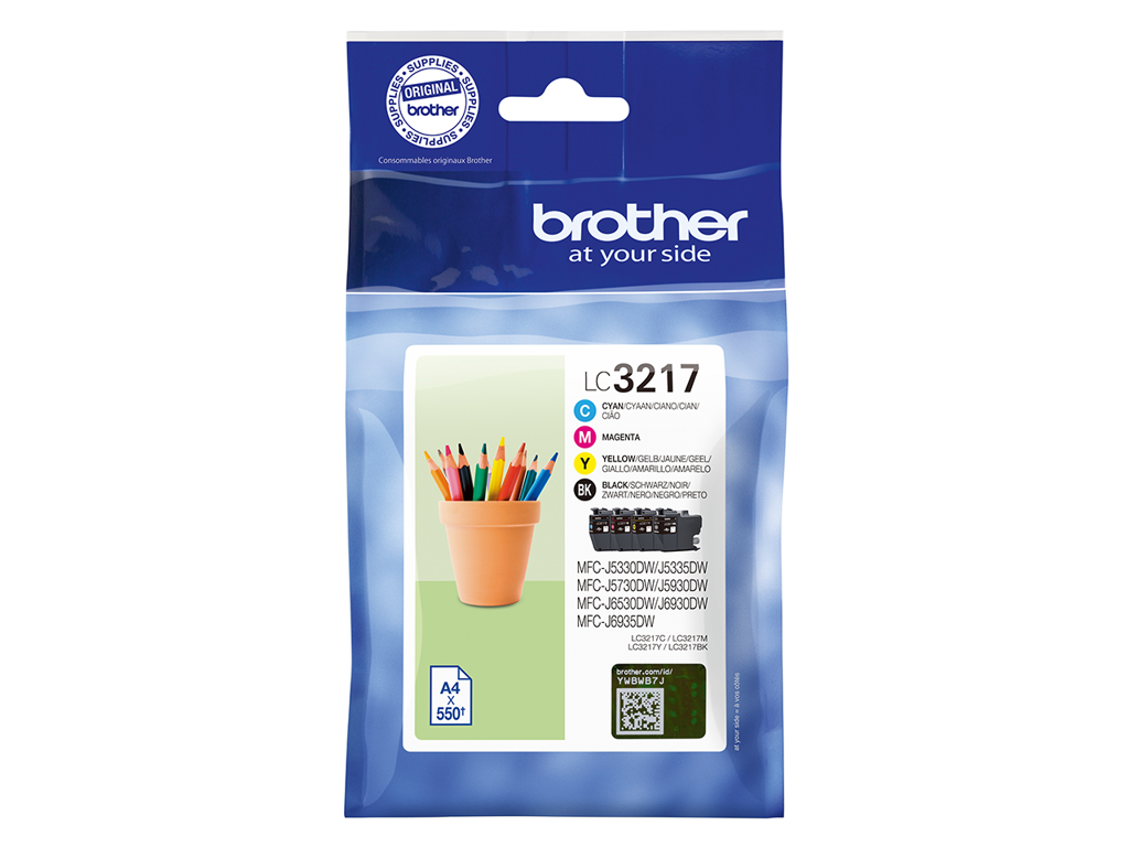 Brother blæk LC3217 CMYK, 2200 sider