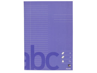 Skolehæfte A4 32 linjer lilla